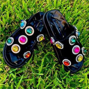 Kurt Geiger Orson Rainbow Crystal Sandal